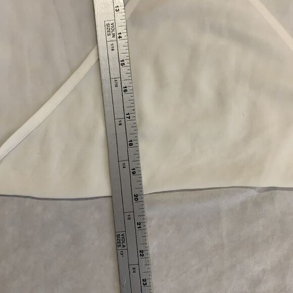 Wayf Ivory Sheer V Neck Wrap Front High Low Hem LS Blouson Blouse Size XS - Picture 8 of 13